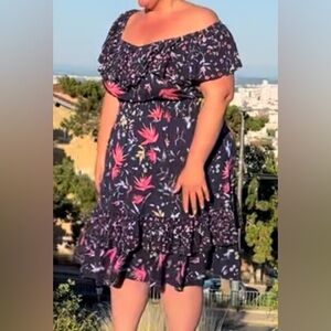 Penningtons Off The Shoulder Floral Ruffle Maxi Dress Size 1X